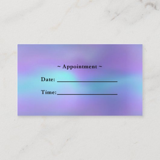 アクアパープル抽象芸術美しいサロン 予約カード (裏面)