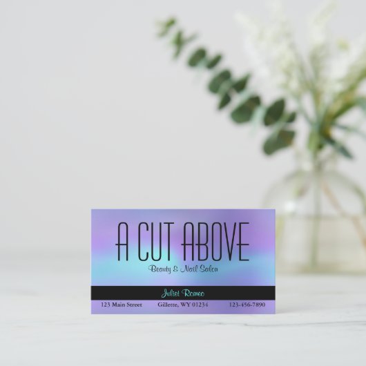 アクアパープル抽象芸術美しいサロン 予約カード (スタンド正面)