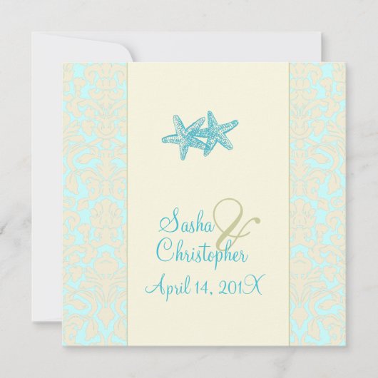 アクアヒトデ+ダマスク結婚式招待状 招待状