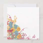 アクアビーズワックスラズベリーワイルドフラワーバード結婚ズ 招待状 (裏面)