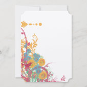 アクアビーズワックスラズベリーワイルドフラワーバード結婚ズ 招待状 (裏面)