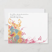 アクアビーズワックスラズベリーワイルドフラワーバード結婚ズ 招待状 (裏面)