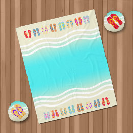 アクアビーチウェーブスサマーサンダル フリースブランケット