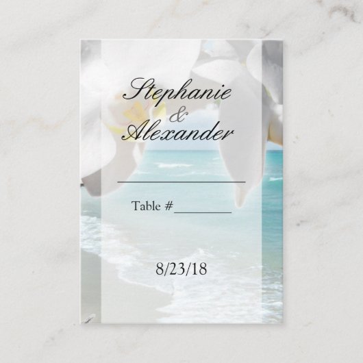 アクアビーチオーキッドテーブル座席表 プレイスカード (正面)