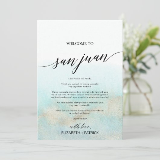 アクアビーチサンファンウェルカムレター&旅程 (スタンド正面)