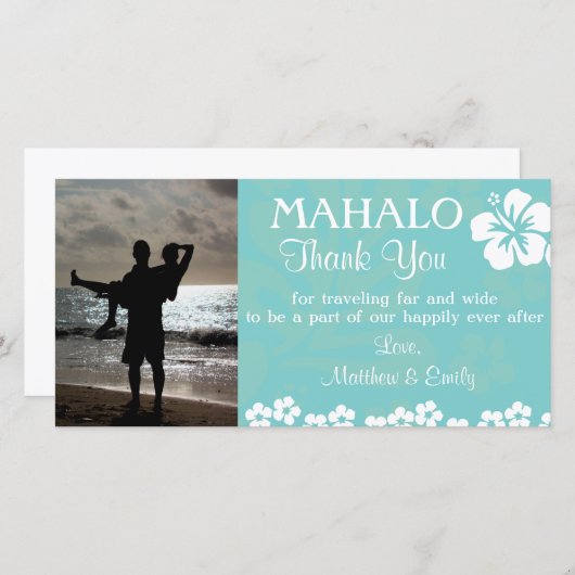 アクアビーチフラワーズサンキューフォトカード サンキューカード (正面/裏面)