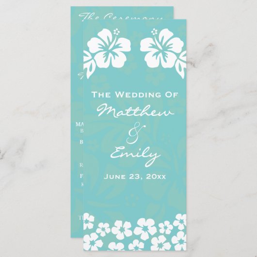 アクアビーチフラワーズ結婚式 プログラム (正面/裏面)