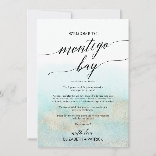 アクアビーチモンテゴベイウェルカムレター&旅程 (正面)