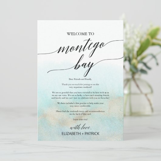 アクアビーチモンテゴベイウェルカムレター&旅程 (スタンド正面)