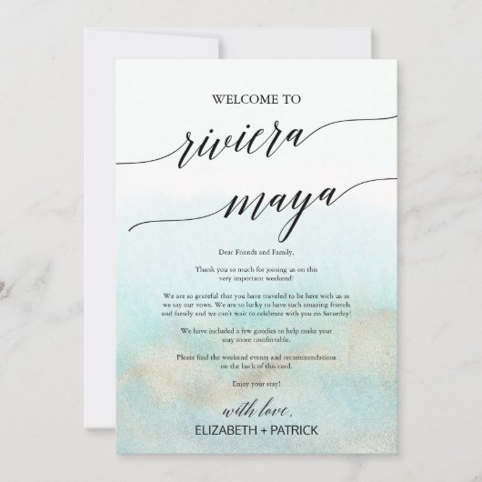 アクアビーチ リビエラ マヤ ウェルカムレター & アイテム (正面)