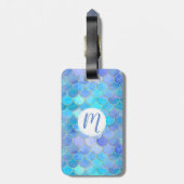 アクアピアセント&金ゴールドマーメイドスケールパターン ラゲッジタグ (裏面縦)