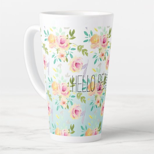 アクアピグラデーションックイエローフローラ カフェラテマグ (左アングル)