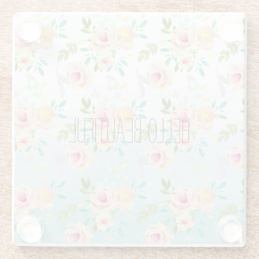 アクアピグラデーションックイエローフローラ ガラスコースター (裏面)