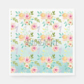 アクアピグラデーションックイエローフローラ スタンダードランチョンナプキン (正面)
