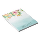 アクアピグラデーションックイエローフローラ ノートパッド (アングル)
