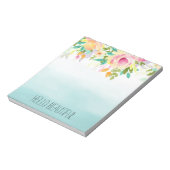 アクアピグラデーションックイエローフローラ ノートパッド (回転)