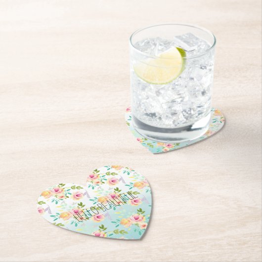 アクアピグラデーションックイエローフローラ ペーパーコースター (インサイチュ)