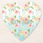 アクアピグラデーションックイエローフローラ ペーパーコースター (正面)