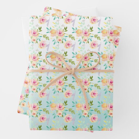 アクアピグラデーションックイエローフローラ ラッピングペーパーシート (インサイチュ)