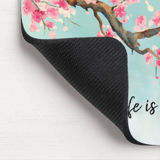 アクアピンクさくらんぼフローラマウスパッド マウスパッド (コーナー)