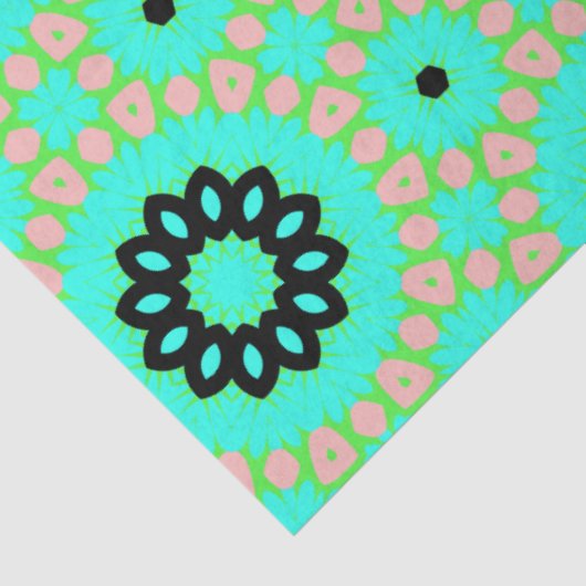 アクアピンクとブラックのフローラデコページ 薄葉紙 (詳細)