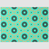 アクアピンクとブラックのフローラデコページ 薄葉紙 (正面)