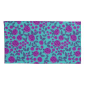 アクアピンクのローズフローラ 枕カバー (裏面-右)