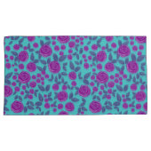 アクアピンクのローズフローラ 枕カバー (正面右)