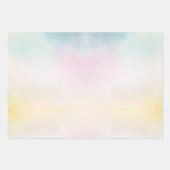 アクアピンクイエロー絞り染めピースサイン(ハート付) ラッピングペーパーシート (正面2)