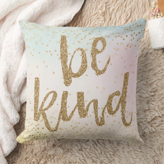 アクアピンクイエロー金ゴールド紙吹雪グリッタービー種 クッション (ブランケット)