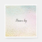 アクアピンクイエロー金ゴールド紙吹雪 スタンダードランチョンナプキン (正面)