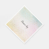 アクアピンクイエロー金ゴールド紙吹雪 スタンダードランチョンナプキン (角)