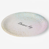 アクアピンクイエロー金ゴールド紙吹雪 ペーパープレート (アングル)