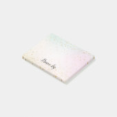 アクアピンクイエロー金ゴールド紙吹雪 ポストイット (アングル)