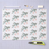 アクアピンククリスマスツリーブランチオーナメント 薄葉紙 (クラフト)