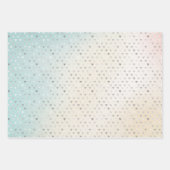 アクアピンククリーム絞り染めシルバーハート ラッピングペーパーシート (正面)