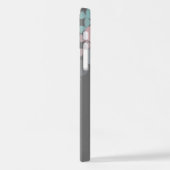 アクアピンクグレーベージュミッドセンチュリーサークル iPhoneケース (左側面)