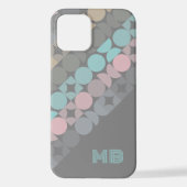 アクアピンクグレーベージュミッドセンチュリーサークル iPhoneケース (裏面)