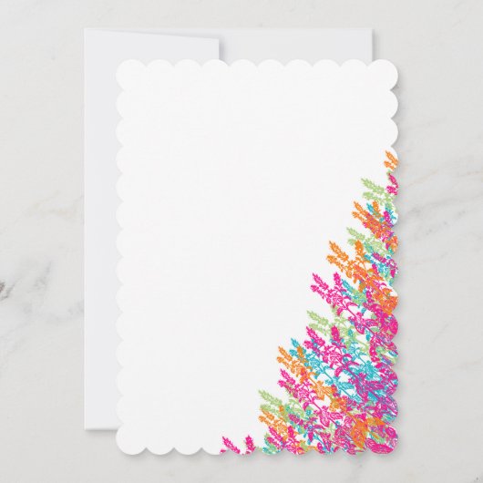 アクアピンクサンゴライムフローラ結婚式招待状 招待状 (裏面)