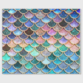 アクアピンクマーメイドグリッターはかりで測 – マーメイドはかりで測 ラッピングペーパー (フラット)