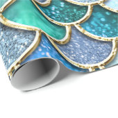 アクアピンクマーメイドグリッターはかりで測 – マーメイドはかりで測 ラッピングペーパー (ロールコーナー)