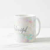 アクアピンクミント金ゴールドヒョウ印刷 コーヒーマグカップ (正面右)