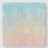 アクアピンク絞り染め ストーンコースター (正面)