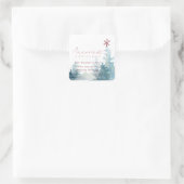 アクアピンク雪の森の星松のクリスマスアドレス スクエアシール (バッグ)