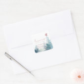 アクアピンク雪の森の星松のクリスマスアドレス スクエアシール (封筒)