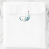 アクアピンク雪の森スターパインツリークリスマス ラウンドシール (バッグ)