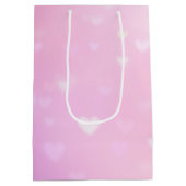 アクアピンク《写真》ぼけ味ハート誕生日 ミディアムペーパーバッグ (裏面)