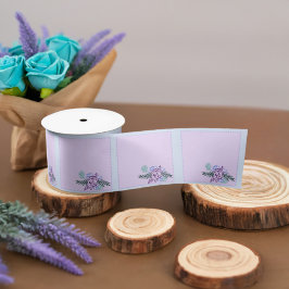 アクアピーコックとバラ サテンリボン