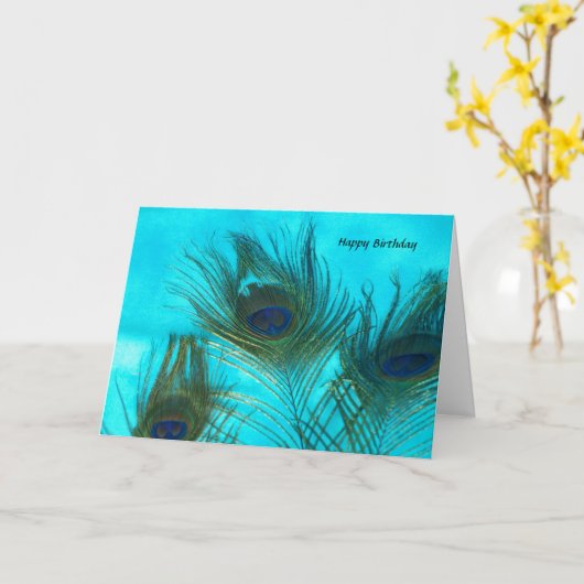 アクアピーコックの羽根 カード (黄色い花)