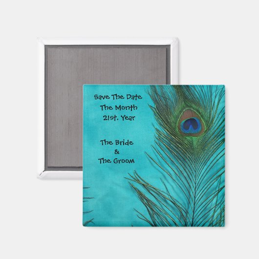 アクアピーコックの羽結婚の磁石 マグネット (正面/裏面)